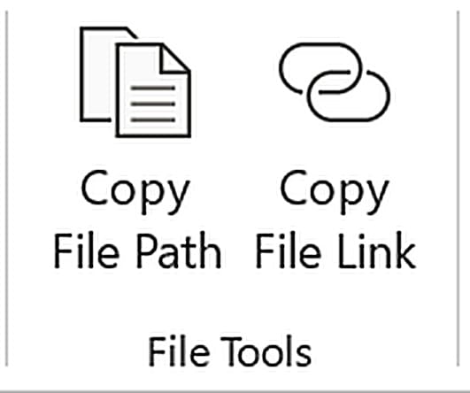 CopyLink buttons on Excel ribbon